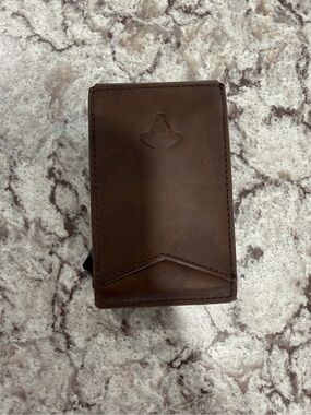 Minimalist Brown Leather Money Clip Wallet